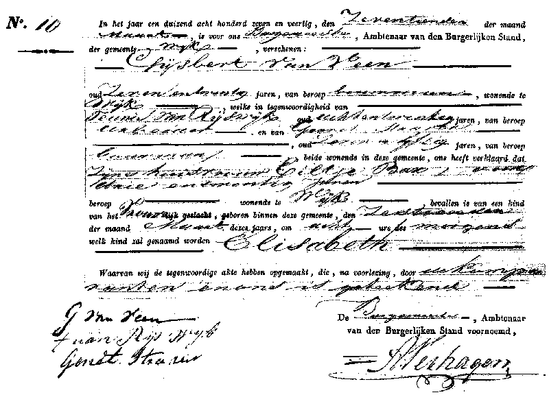 18470317 geb akte 10 Elisabeth dv G v Veen - E Bax